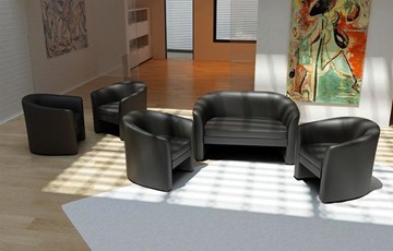 Двухместный офисный диван Крон, экокожа в Нальчике - предосмотр 1